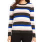 Suéter feminino listrado com gola redonda Charter Club, azul, tamanho XX-G