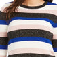 Suéter feminino listrado com gola redonda Charter Club, azul, tamanho XX-G