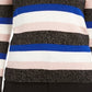 Suéter feminino listrado com gola redonda Charter Club, azul, tamanho XX-G