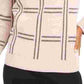 Suéter feminino com gola redonda estampado Charter Club, rosa, tamanho extragrande