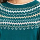 Suéter feminino Fair Isle Charter Club verde escuro tamanho extragrande