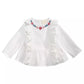 Blusa de algodão com babados e bordado First Impressions Baby Girls, branca, tamanho 12 meses
