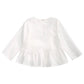 Blusa de algodão com babados e bordado First Impressions Baby Girls, branca, tamanho 12 meses