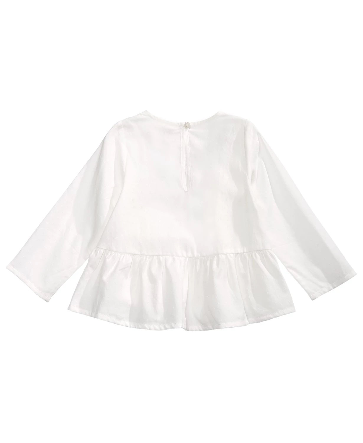 Blusa de algodão com babados e bordado First Impressions Baby Girls, branca, tamanho 12 meses