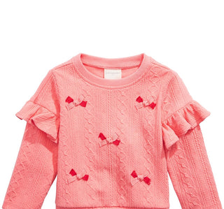 Moletom com aplique de laço First Impressions Baby Girls Rosa Tamanho 12M