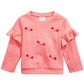 Moletom com aplique de laço First Impressions Baby Girls Rosa Tamanho 18M