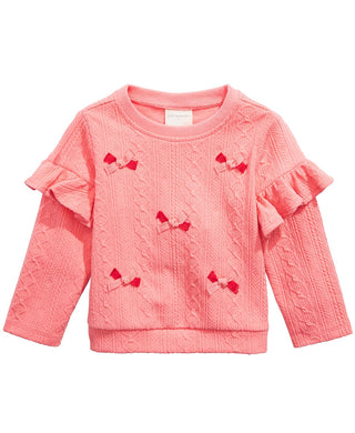 Moletom com aplique de laço First Impressions Baby Girls Rosa Tamanho 24M
