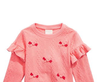 Moletom com aplique de laço First Impressions Baby Girls Rosa Tamanho 24M