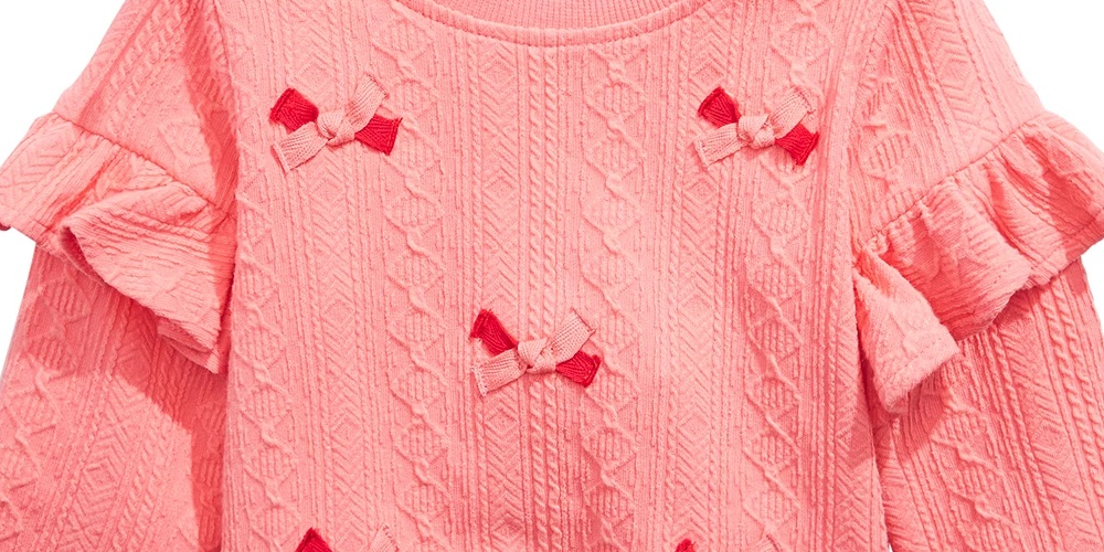 Moletom com aplique de laço First Impressions Baby Girls Rosa Tamanho 6-9 meses