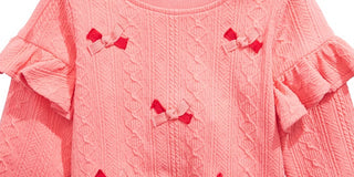 Moletom com aplique de laço First Impressions Baby Girls Rosa Tamanho 6-9 meses