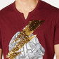 Camiseta gráfica masculina INC International Concepts Lightning Tiger, tamanho XXX-G, vinho