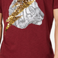 Camiseta gráfica masculina INC International Concepts Lightning Tiger, tamanho XXX-G, vinho