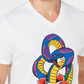 Camiseta masculina com strass e cobra da INC International Concepts, branca, tamanho XX-G