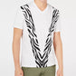 Camiseta masculina com estampa zebra da INC International Concepts, branca, tamanho XXX-G