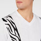 Camiseta masculina com estampa zebra da INC International Concepts, branca, tamanho XXX-G