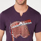 Camiseta masculina com estampa de leopardo abstrato da INC International Concepts, roxa, tamanho XXX-G