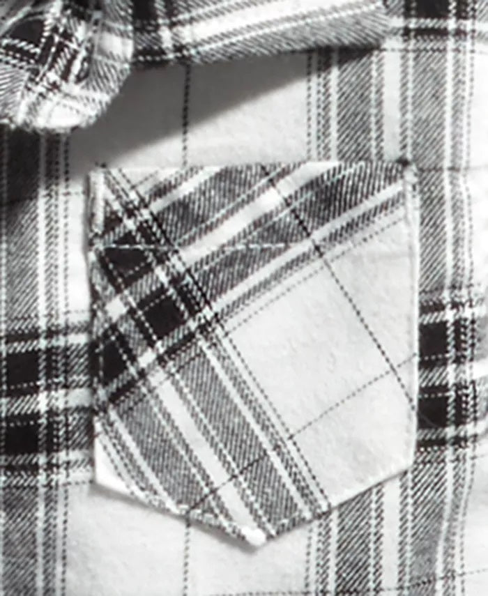 Camisa xadrez de algodão para bebês meninos First Impressions, branca, tamanho 18 meses