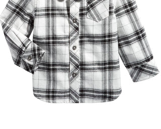 Camisa xadrez de algodão para bebês meninos First Impressions, branca, tamanho 24 meses