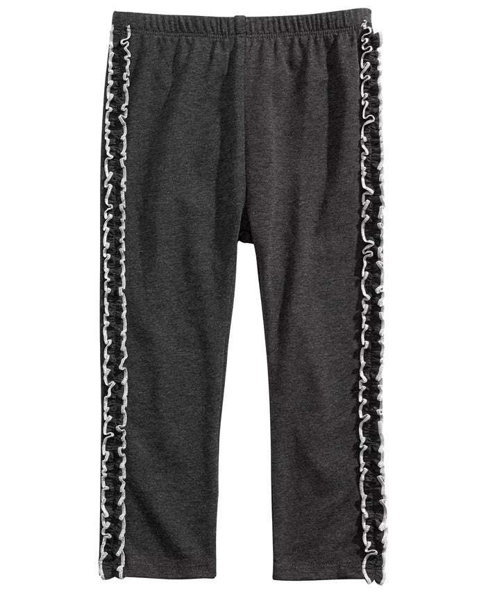 Leggings com babados para meninas First Impressions, cinza escuro, tamanho 24 meses