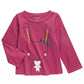 Camiseta infantil First Impressions Cotton Bunny &amp; Bear para meninas, roxa, tamanho 4T