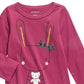 Camiseta infantil First Impressions Cotton Bunny &amp; Bear para meninas, roxa, tamanho 4T