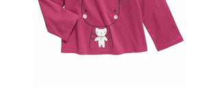 Camiseta infantil First Impressions Cotton Bunny &amp; Bear para meninas, roxa, tamanho 4T