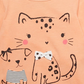 Camiseta infantil First Impressions Baby Girls Dog &amp; Cat Laranja Tamanho 12 MOS