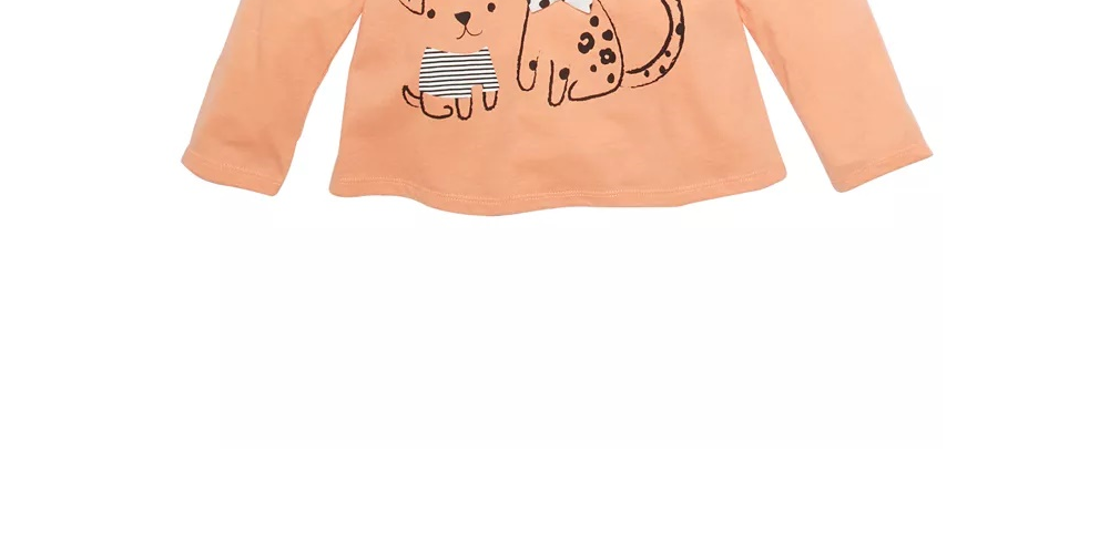 Camiseta infantil First Impressions para meninas, cachorro e gato, laranja, tamanho 3-6 meses