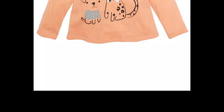 Camiseta infantil First Impressions para meninas, cachorro e gato, laranja, tamanho 3-6 meses