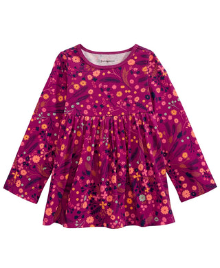 Túnica de algodão com estampa floral First Impressions para bebês meninas, roxa, tamanho 3-6 meses