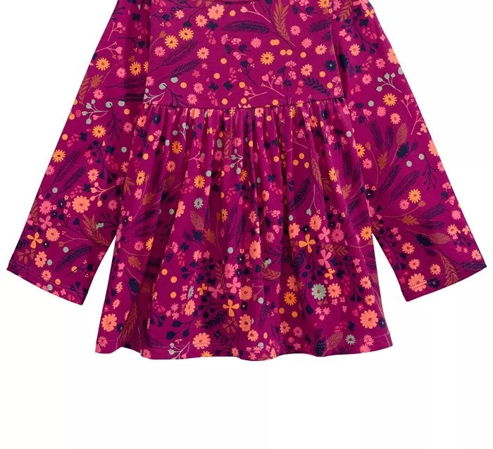 Túnica de algodão com estampa floral First Impressions para bebês meninas, roxa, tamanho 3-6 meses