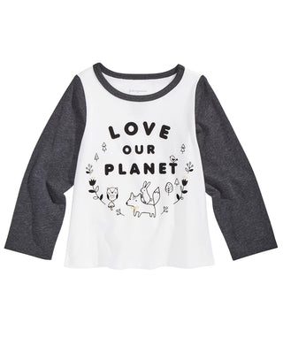 Camiseta de algodão estampada Planet Print First Impressions para bebês meninas, branca, tamanho 24 meses