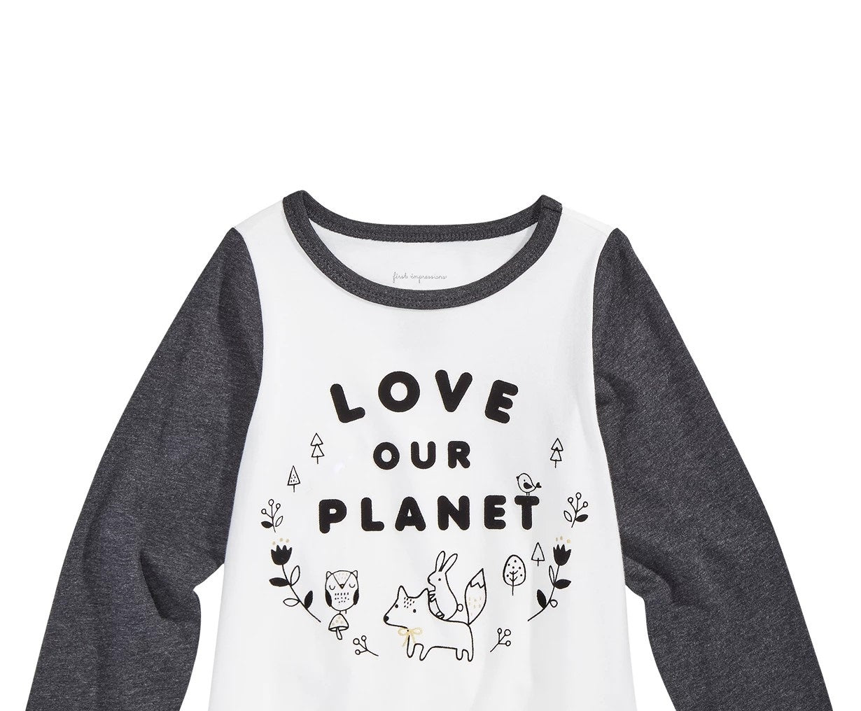 Camiseta de algodão estampada Planet Print First Impressions para bebês meninas, branca, tamanho 24 meses