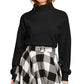 Blusa de gola alta aconchegante feminina Bar III, preta, tamanho médio