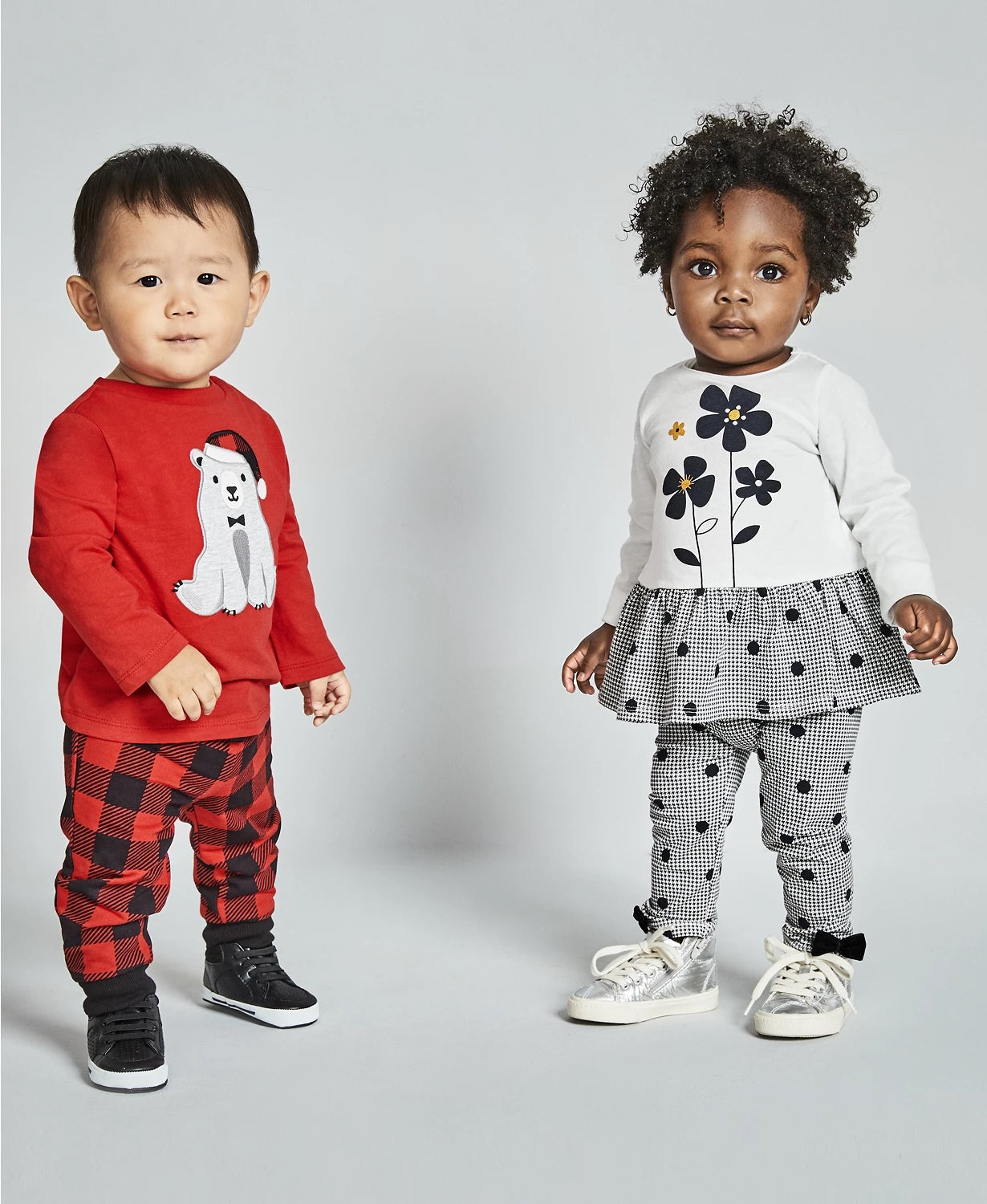 Legging Pied-de-poule com estampa de bolinhas First Impressions para bebê menina, branca, tamanho 3 a 6 meses