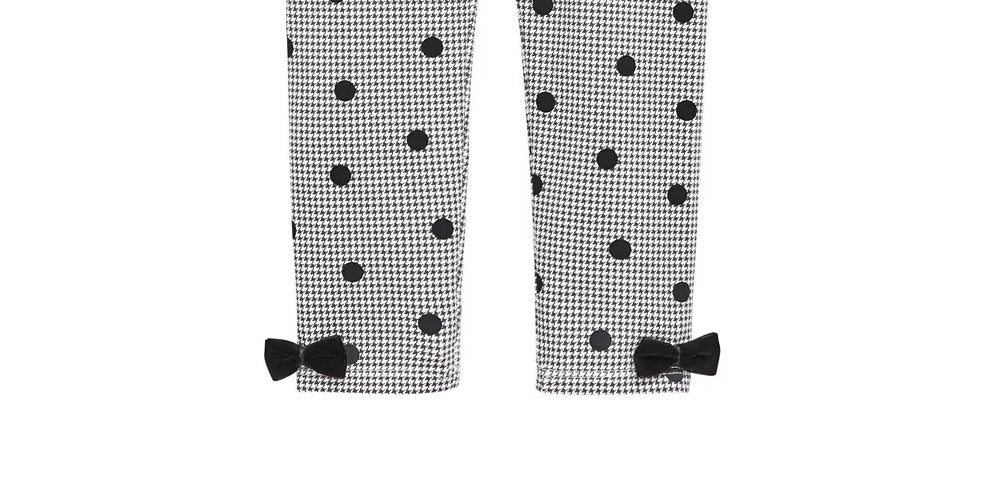 Legging Pied-de-poule com estampa de bolinhas First Impressions para bebê menina, branca, tamanho 3 a 6 meses