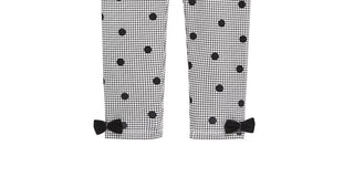 Legging Pied-de-poule com estampa de bolinhas First Impressions para bebê menina, branca, tamanho 3 a 6 meses