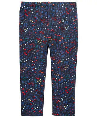 Leggings estampadas florais para bebês meninas First Impressions, pretas, tamanho 12 meses