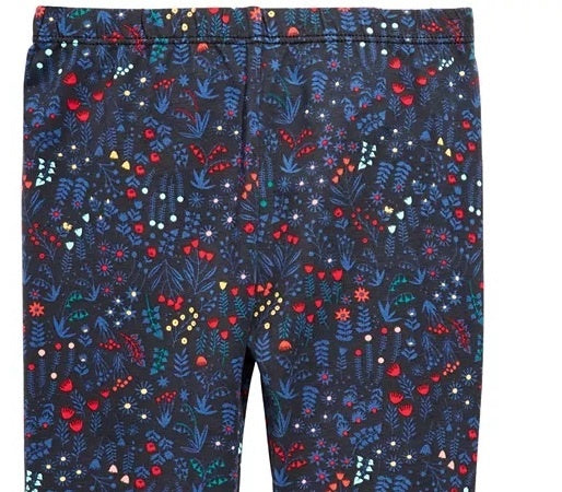Leggings estampadas florais para bebês meninas First Impressions, pretas, tamanho 12 meses