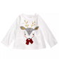 Camiseta com apliques de rena para bebê First Impressions, branca, tamanho 6 a 9 meses