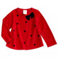Blusa de veludo com estampa de bolinhas First Impressions para bebê menina, tamanho vermelho, 3 a 6 meses
