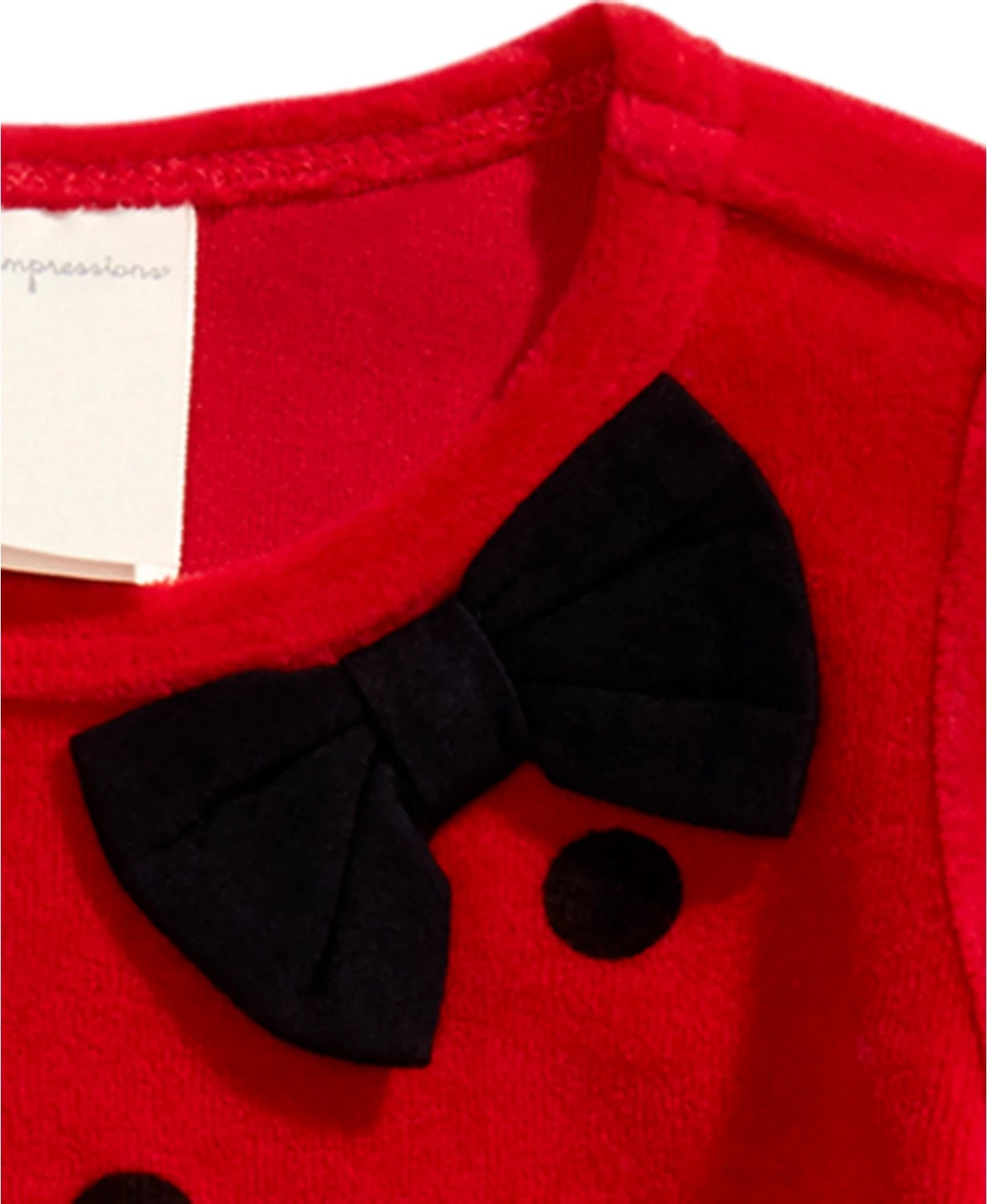 Blusa de veludo com estampa de bolinhas First Impressions para bebê menina, tamanho vermelho, 3 a 6 meses
