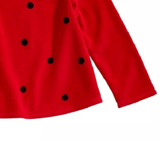 Blusa de veludo com estampa de bolinhas First Impressions para bebê menina, tamanho vermelho, 3 a 6 meses
