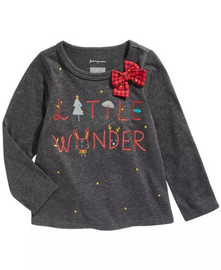 Camiseta Little Wonder para bebê First Impressions, cinza escuro, tamanho 24 meses