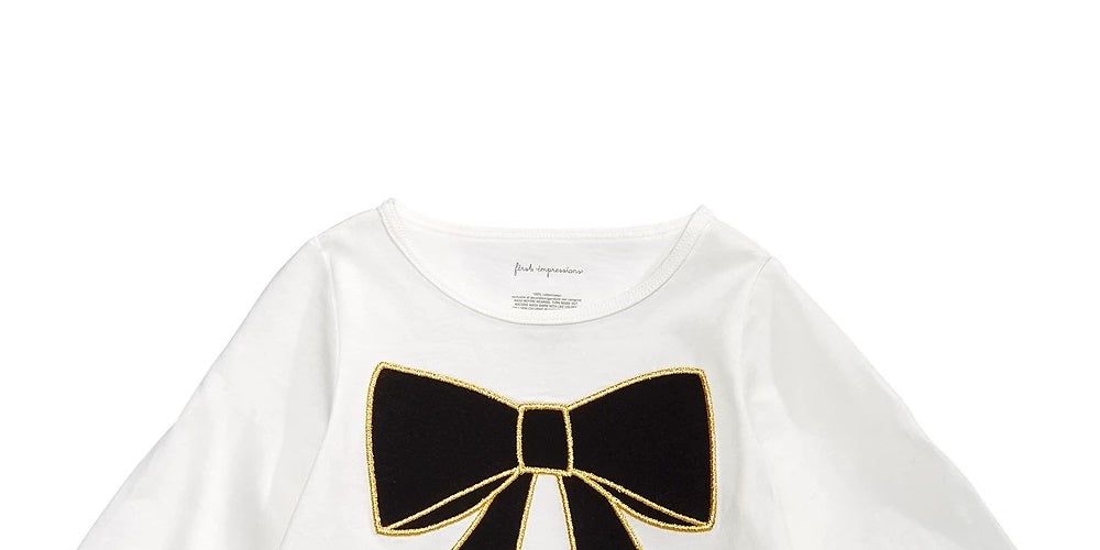 Camiseta Peplum com Laço Xadrez para Bebê Menina First Impressions, Branca, Tamanho 24 Meses