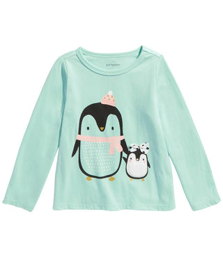 Camiseta infantil First Impressions para bebês meninas, tamanho 24 meses, verde, pinguim
