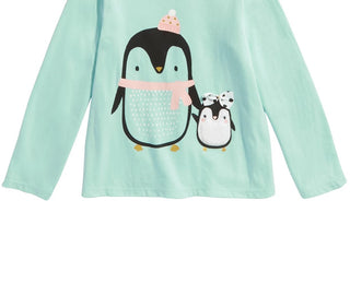 Camiseta infantil First Impressions para bebês meninas, tamanho 24 meses, verde, pinguim