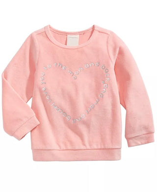 Blusa de veludo com estampa de coração First Impressions para bebê menina, tamanho rosa, 24 meses