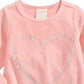 Blusa de veludo com estampa de coração First Impressions para bebê menina, tamanho rosa, 24 meses