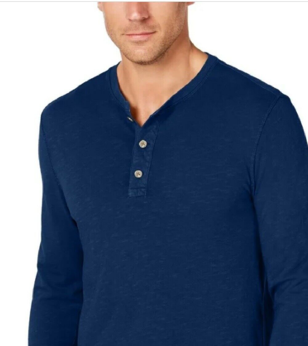 Camisa Henley Masculina Club Room Azul Tamanho Médio